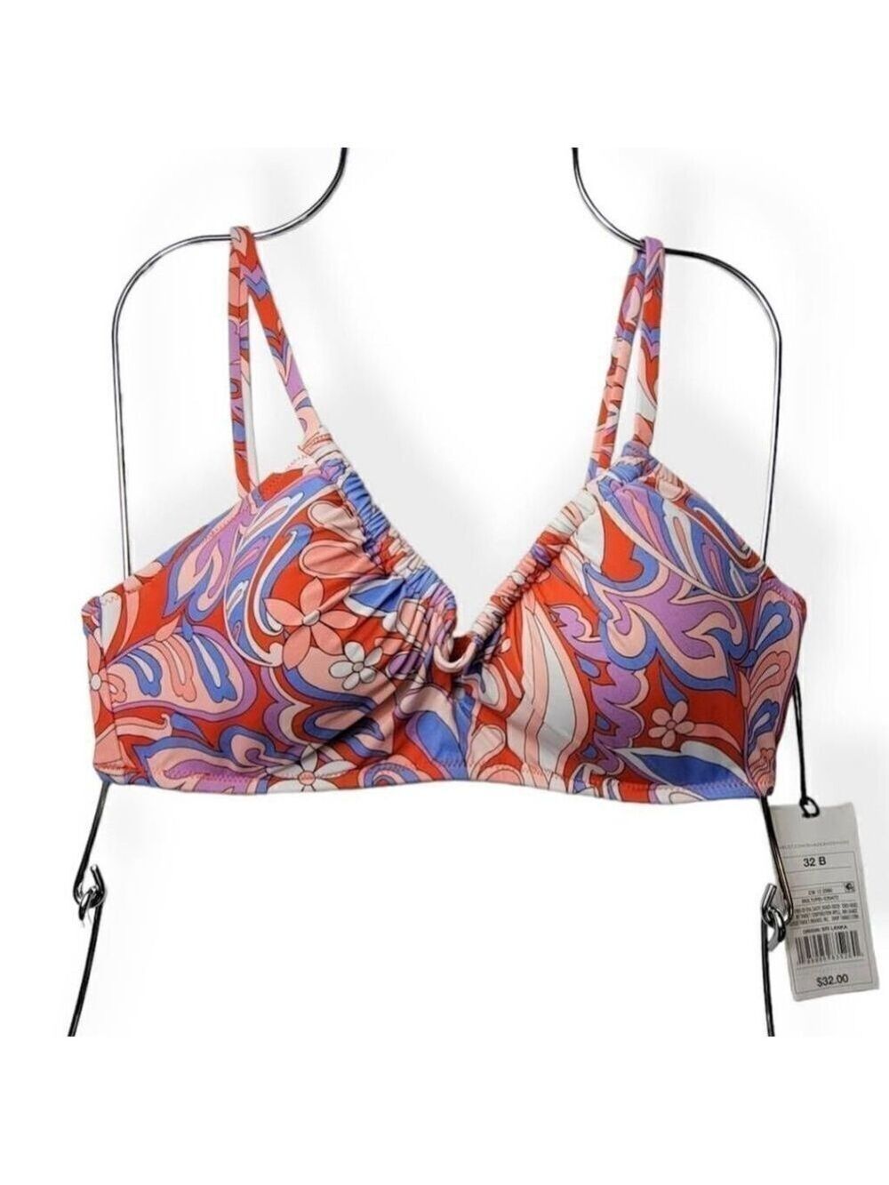 Shade & Shore Multi Color Underwired Bikini Top 32B